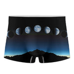 Night Sky And Moon Phase Print Men's Boxer Briefs