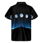 Night Sky And Moon Phase Print Men's Short Sleeve Shirt