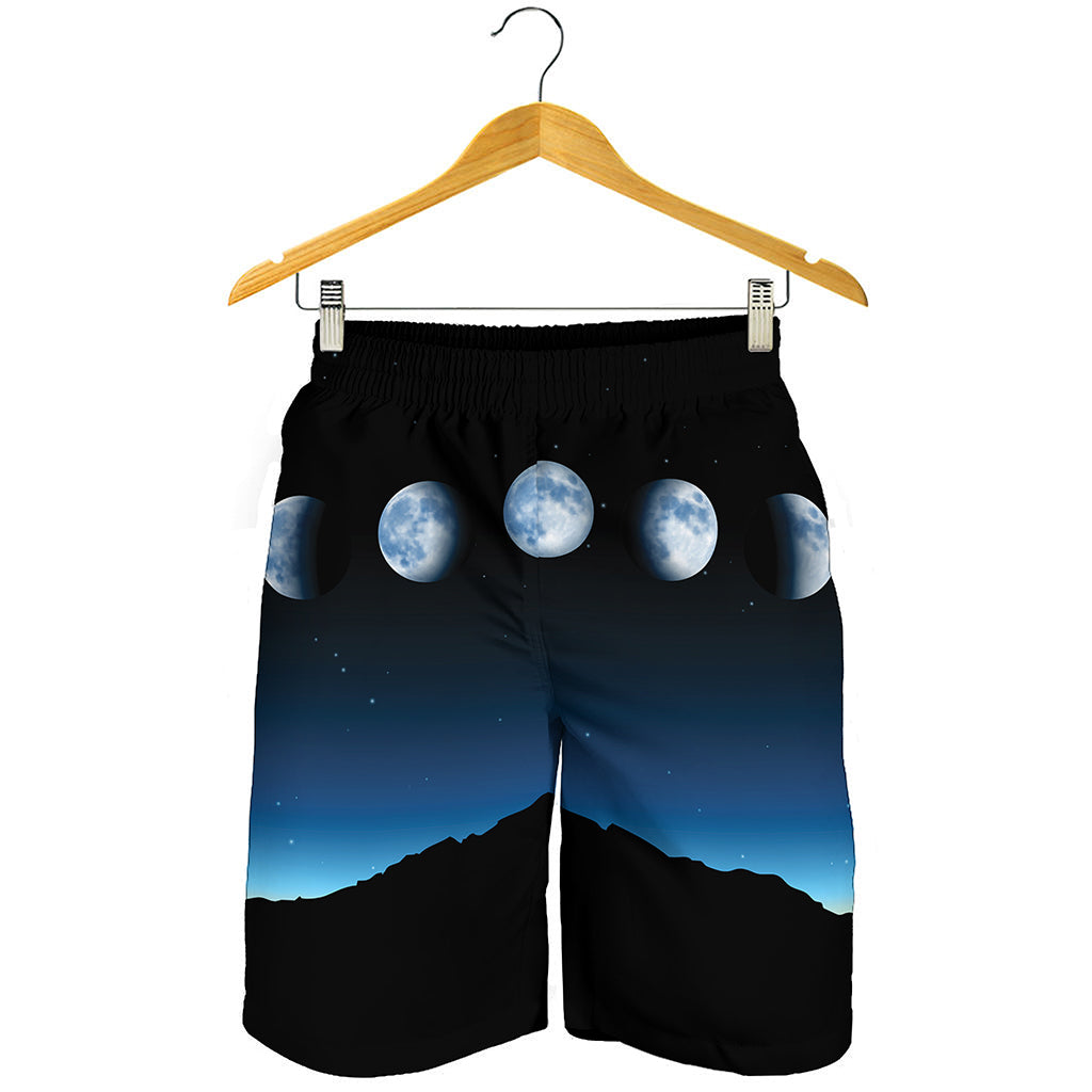 Night Sky And Moon Phase Print Men's Shorts