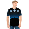Night Sky And Moon Phase Print Men's T-Shirt