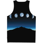 Night Sky And Moon Phase Print Men's Tank Top