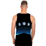 Night Sky And Moon Phase Print Men's Tank Top
