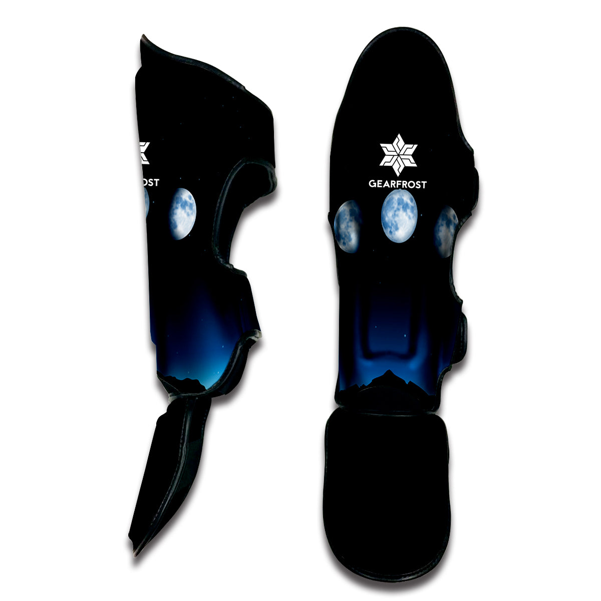Night Sky And Moon Phase Print Muay Thai Shin Guard