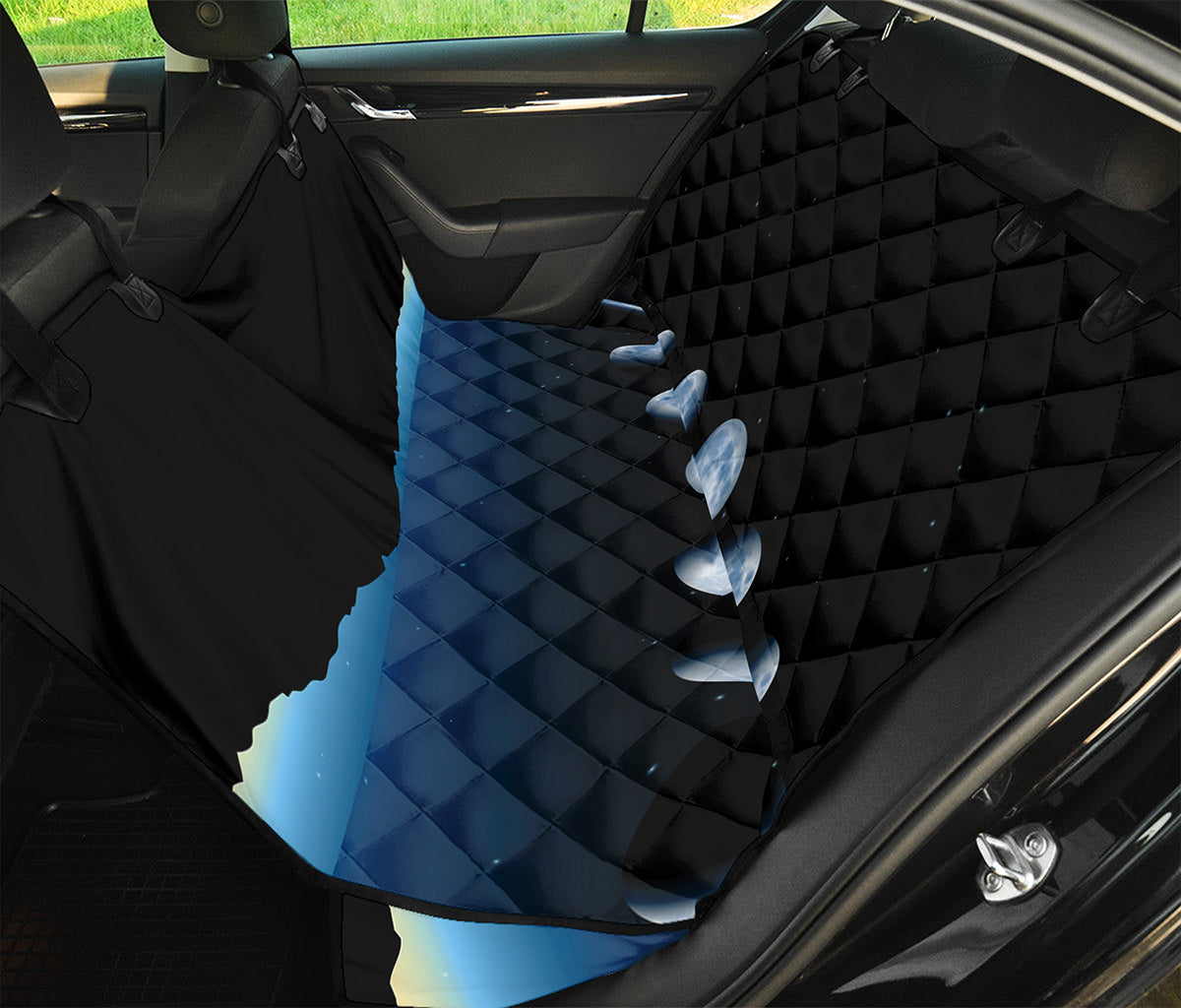 Night Sky And Moon Phase Print Pet Car Back Seat Cover