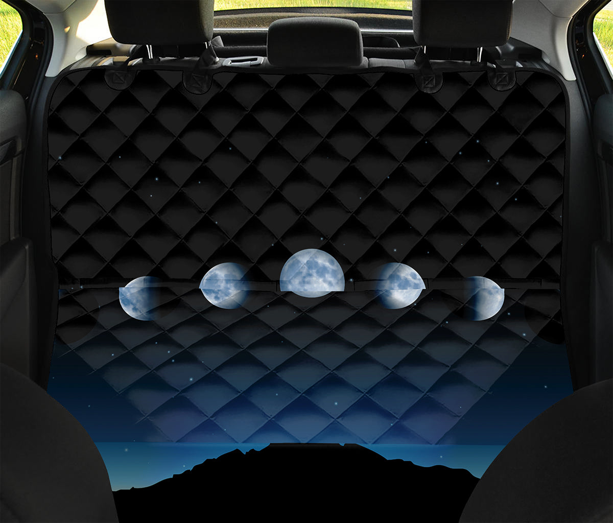 Night Sky And Moon Phase Print Pet Car Back Seat Cover