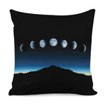 Night Sky And Moon Phase Print Pillow Cover