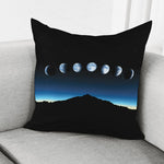Night Sky And Moon Phase Print Pillow Cover