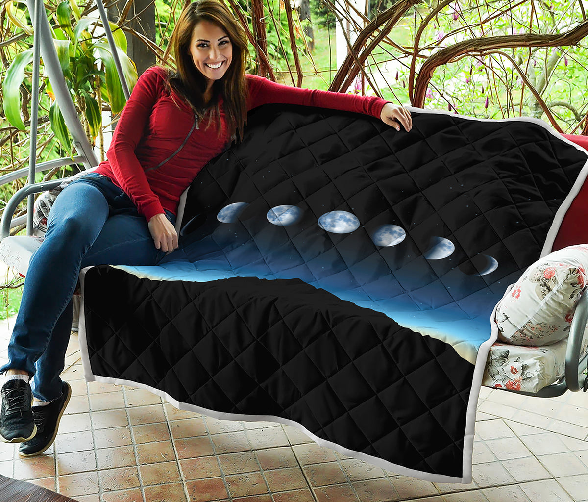 Night Sky And Moon Phase Print Quilt