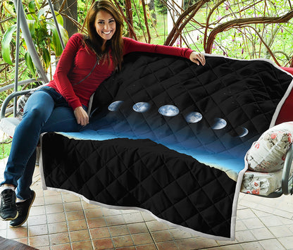 Night Sky And Moon Phase Print Quilt