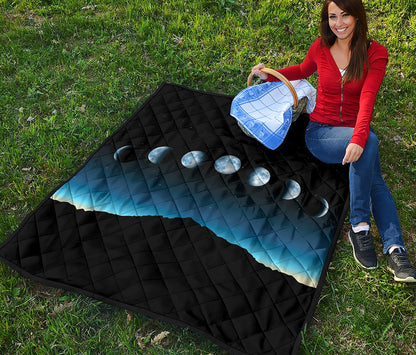 Night Sky And Moon Phase Print Quilt