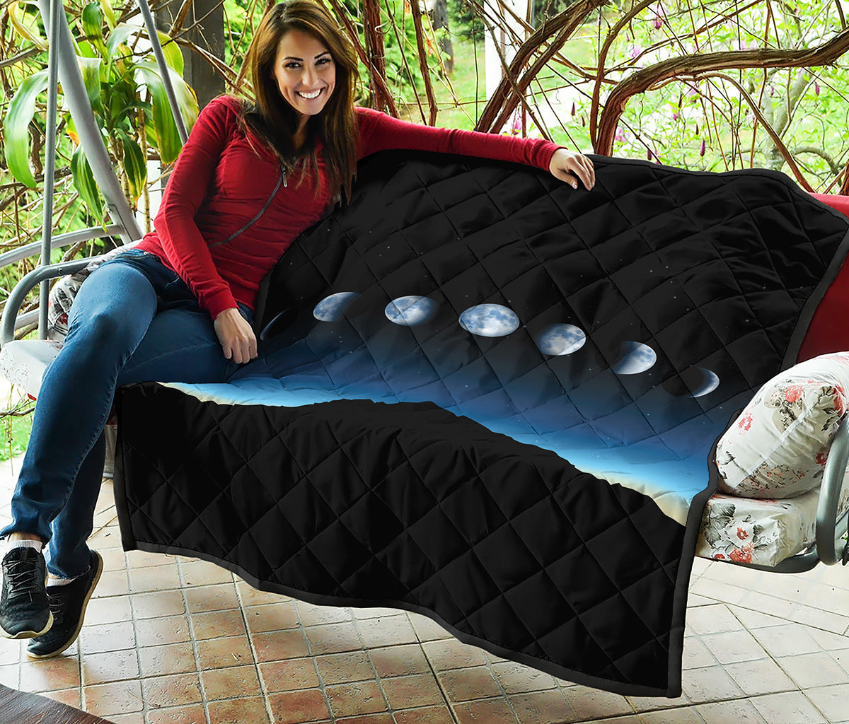 Night Sky And Moon Phase Print Quilt