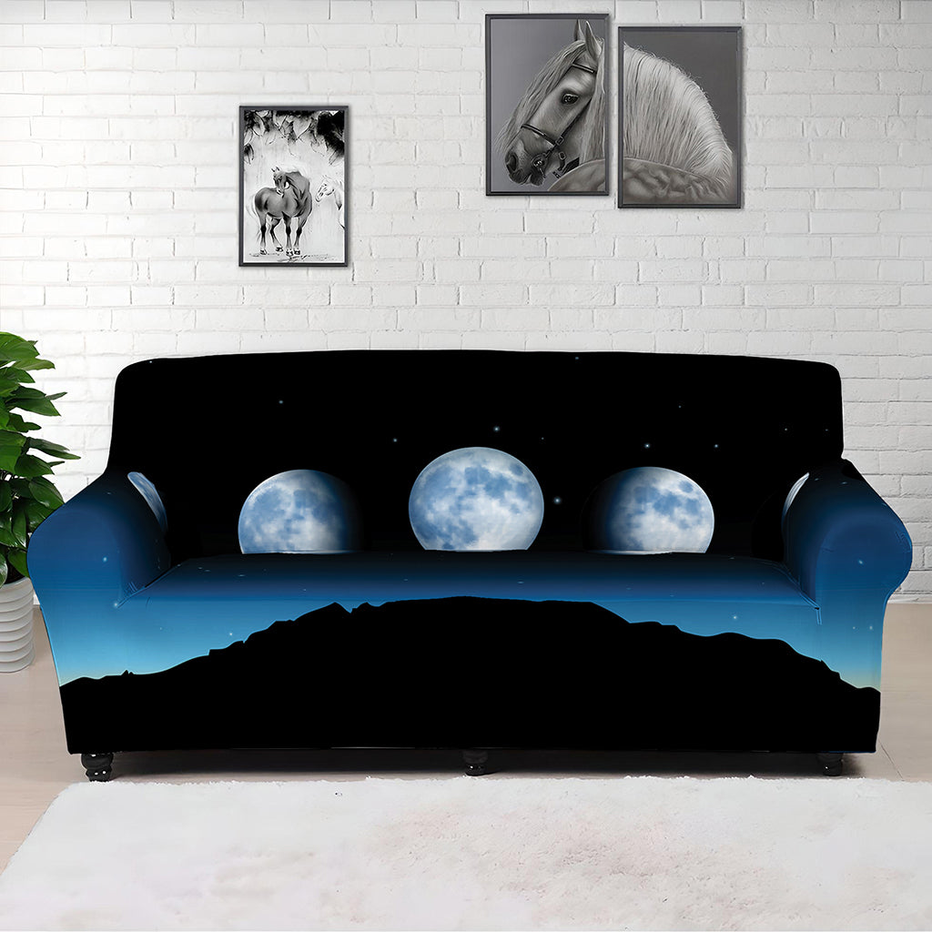 Night Sky And Moon Phase Print Sofa Cover