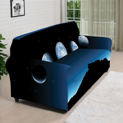 Night Sky And Moon Phase Print Sofa Cover