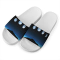 Night Sky And Moon Phase Print White Slide Sandals