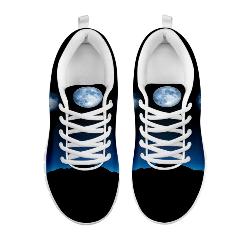 Night Sky And Moon Phase Print White Sneakers