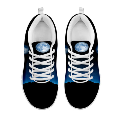 Night Sky And Moon Phase Print White Sneakers
