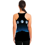 Night Sky And Moon Phase Print Women's Racerback Tank Top