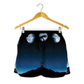 Night Sky And Moon Phase Print Women's Shorts