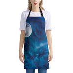Night Sky And Moonlight Print Apron