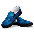 Night Sky And Moonlight Print Black Slip On Sneakers