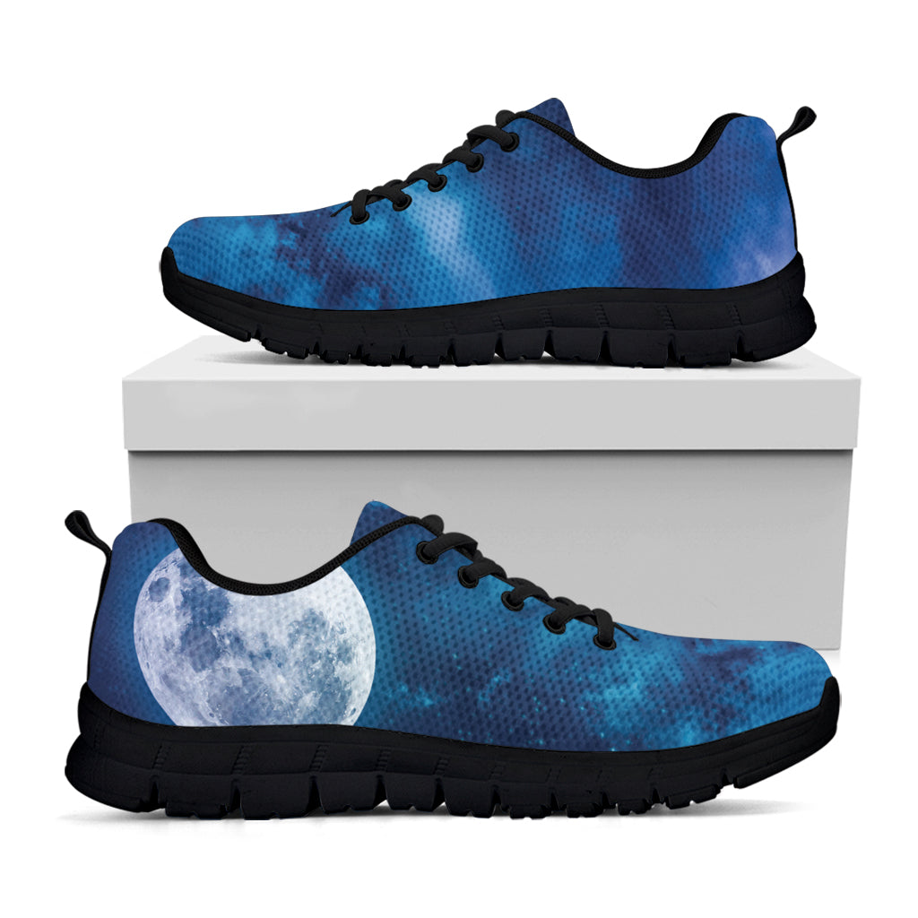 Night Sky And Moonlight Print Black Sneakers