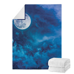 Night Sky And Moonlight Print Blanket