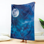 Night Sky And Moonlight Print Blanket