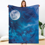 Night Sky And Moonlight Print Blanket