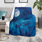 Night Sky And Moonlight Print Blanket
