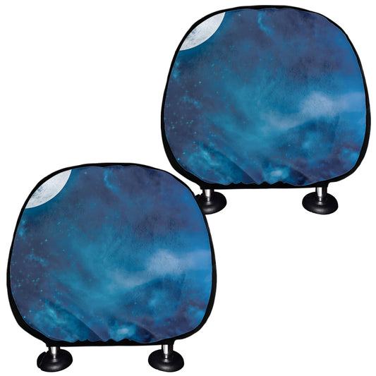 Night Sky And Moonlight Print Car Headrest Covers