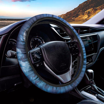 Night Sky And Moonlight Print Car Steering Wheel Cover