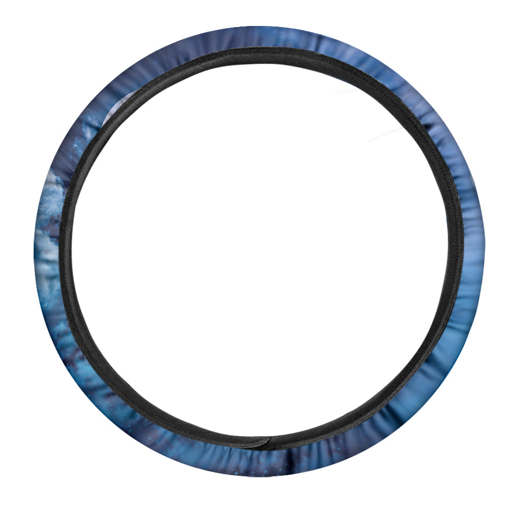 Night Sky And Moonlight Print Car Steering Wheel Cover