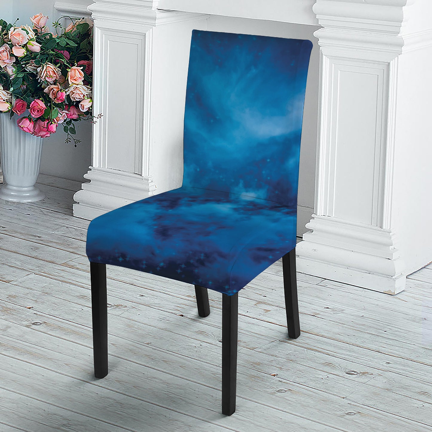 Night Sky And Moonlight Print Dining Chair Slipcover