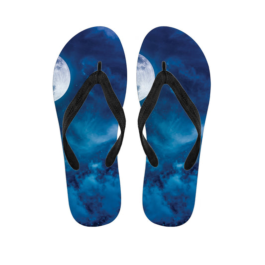 Night Sky And Moonlight Print Flip Flops