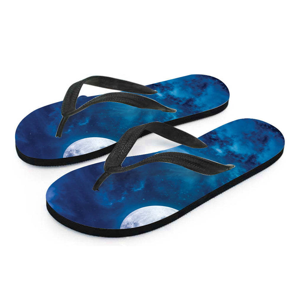 Night Sky And Moonlight Print Flip Flops