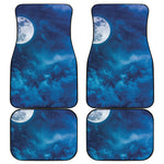 Night Sky And Moonlight Print Front and Back Car Floor Mats