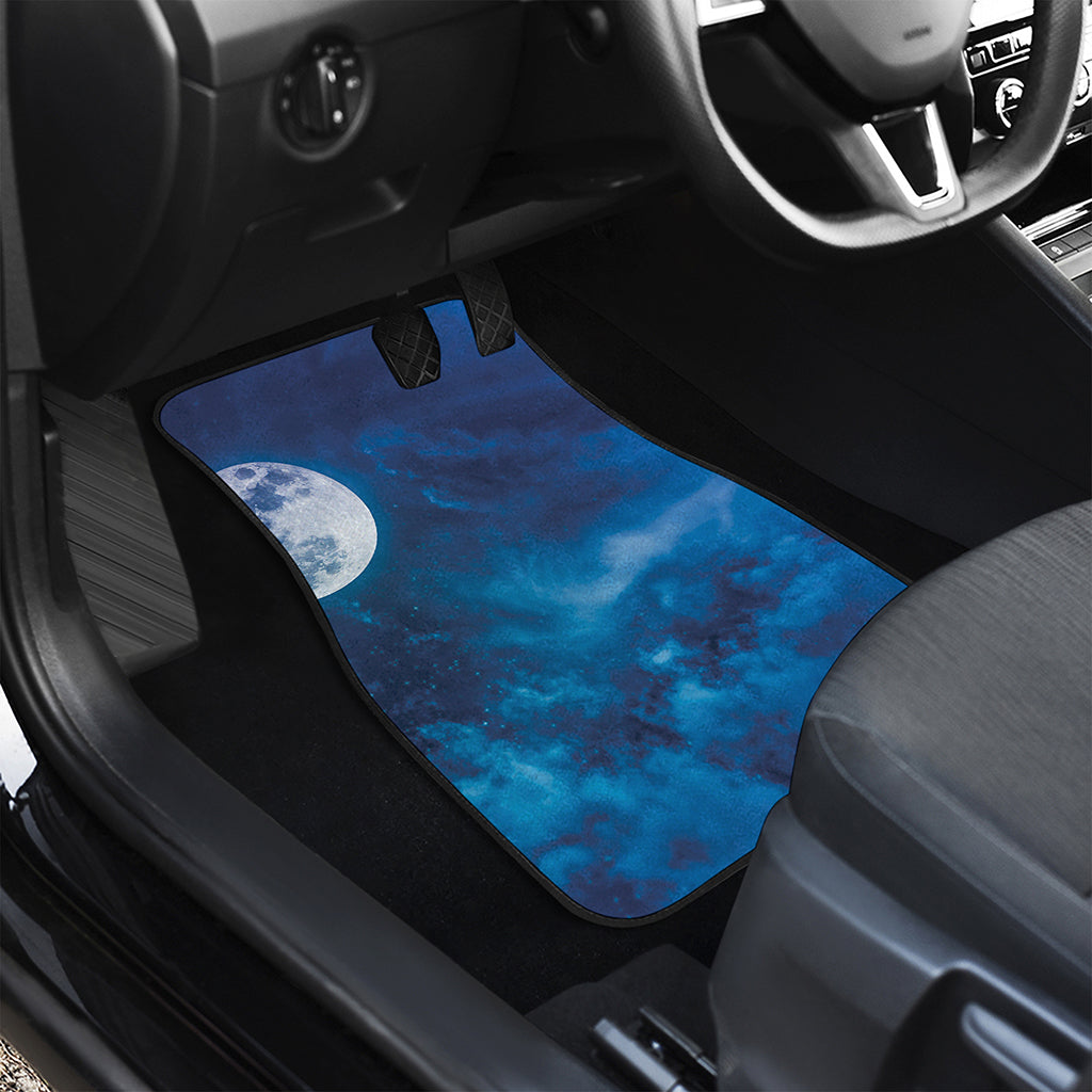 Night Sky And Moonlight Print Front and Back Car Floor Mats