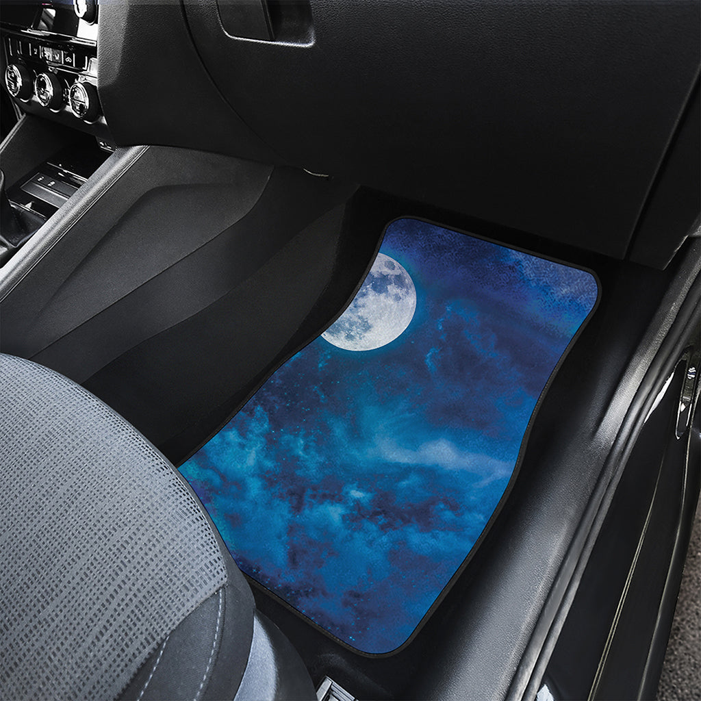Night Sky And Moonlight Print Front and Back Car Floor Mats
