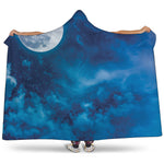 Night Sky And Moonlight Print Hooded Blanket