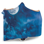 Night Sky And Moonlight Print Hooded Blanket