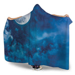 Night Sky And Moonlight Print Hooded Blanket