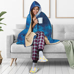 Night Sky And Moonlight Print Hooded Blanket