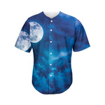 Night Sky And Moonlight Print Men's Baseball Jersey