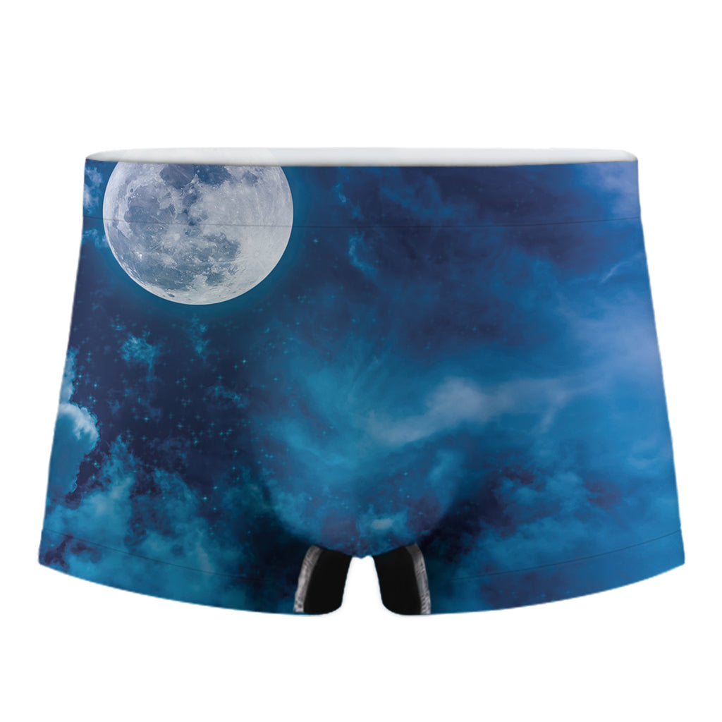 Night Sky And Moonlight Print Men's Boxer Briefs