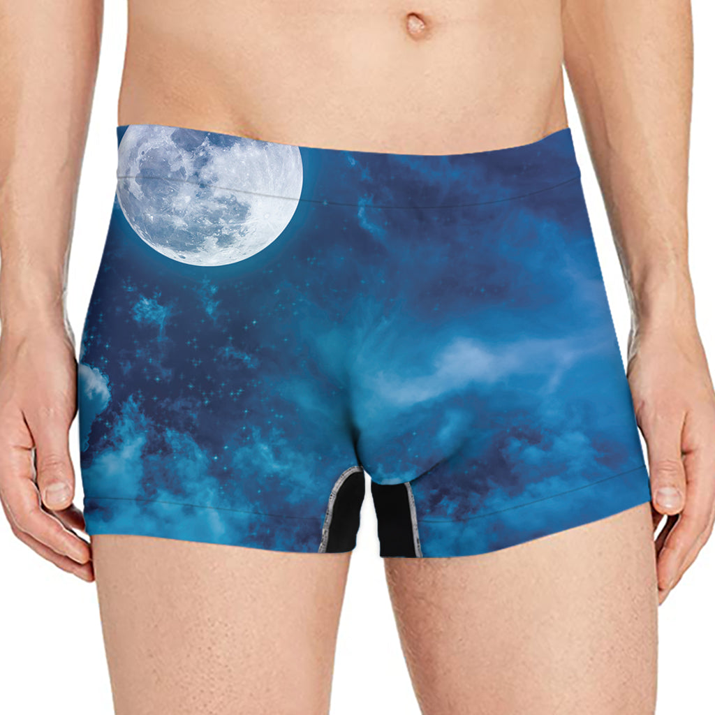 Night Sky And Moonlight Print Men's Boxer Briefs