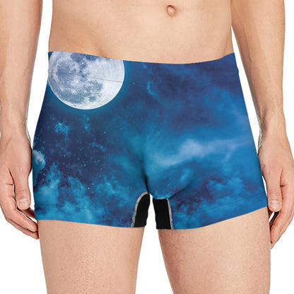 Night Sky And Moonlight Print Men's Boxer Briefs