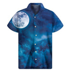 Night Sky And Moonlight Print Men's Short Sleeve Shirt