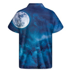 Night Sky And Moonlight Print Men's Short Sleeve Shirt