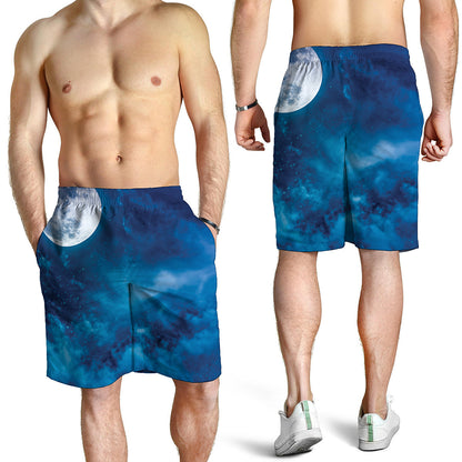 Night Sky And Moonlight Print Men's Shorts