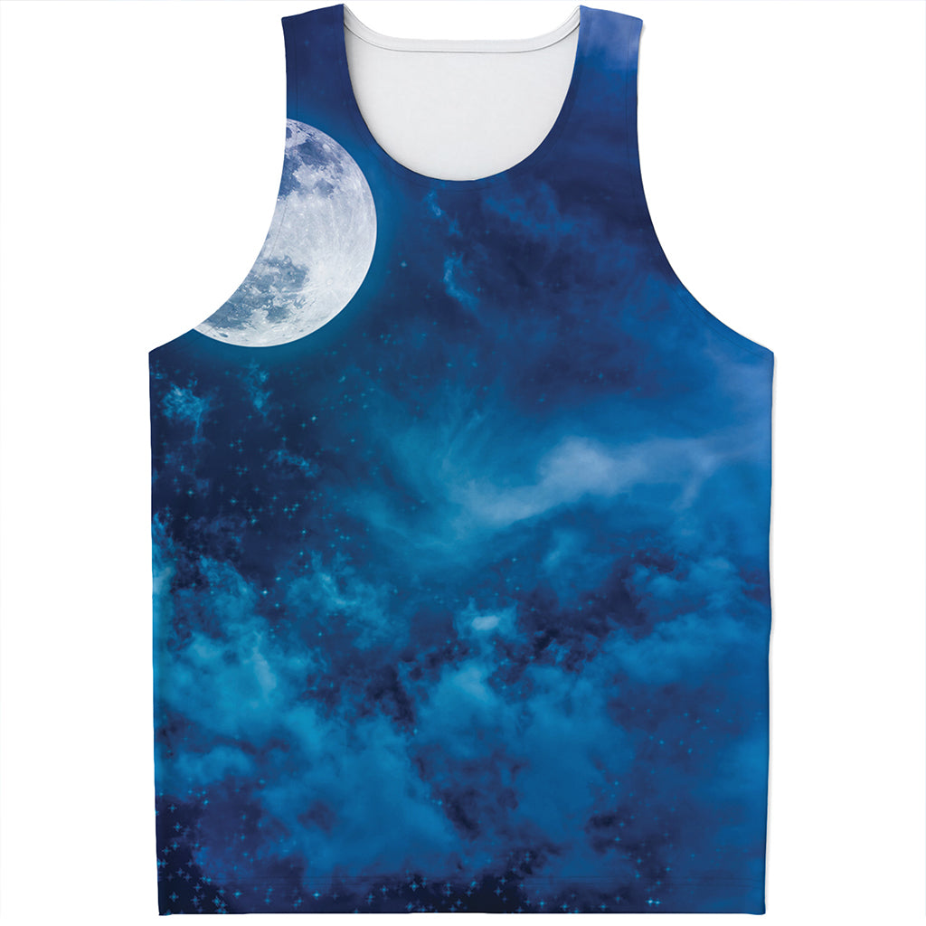 Night Sky And Moonlight Print Men's Tank Top